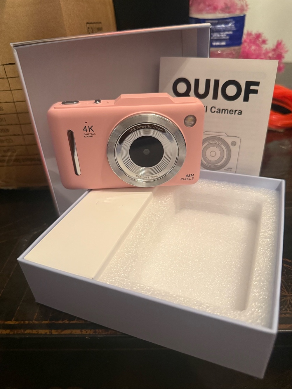 Pink Digital Camera - 4K, 48MP Compact Photo & Video Camera